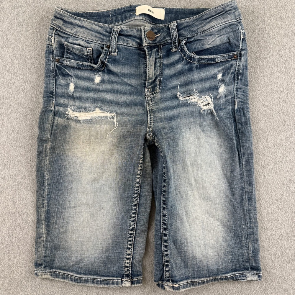 BKE Denim Shorts Womens 26 Blue Victoria ABK595 Distressed Bermuda Jean Shorts